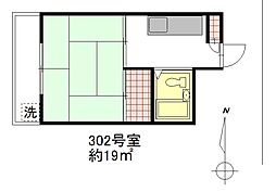 サンハイツ小金井 1Kの間取図画像