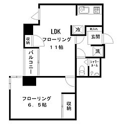 渋谷アトウビル 1LDKの間取図画像