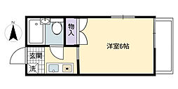 マイティーハウス2 ワンルームの間取図画像
