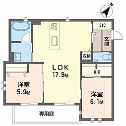 Ｂｒａｎｔａ　Ｈｏｕｓｅ 1階2LDKの間取り
