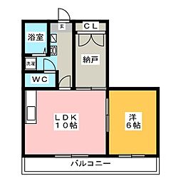 クレスト・Ｋ2 1階1SLDKの間取り