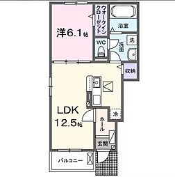 フィッシュタンクA 1LDKの間取図画像