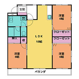 松崎パストラルコート 3LDKの間取図画像