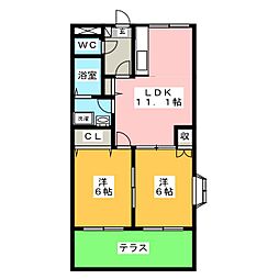 KANADEBITO 2LDKの間取図画像