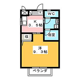 ロイヤルマンションM 1Kの間取図画像