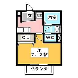 メリーシティー 1Kの間取図画像