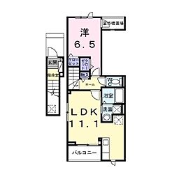 サン・シーロ II 1LDKの間取図画像