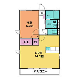 シャトレ2 1LDKの間取図画像