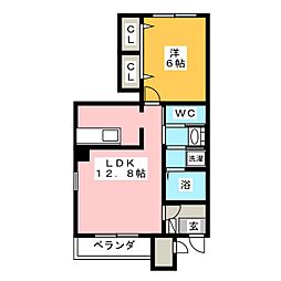 カスカータ3 1LDKの間取図画像