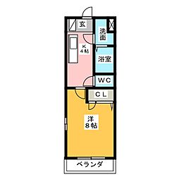 セレッソ瑞穂 1Kの間取図画像