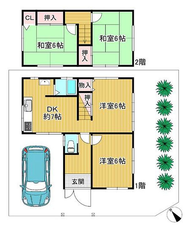 茄子作4丁目(4DK)の間取り