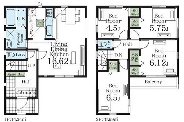 人気のL字型玄関ホール。暮らし心地よい4LDK。