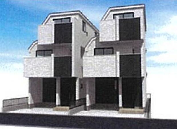 ツートンカラーが印象的な全2棟。3階建てで圧巻の外観です。