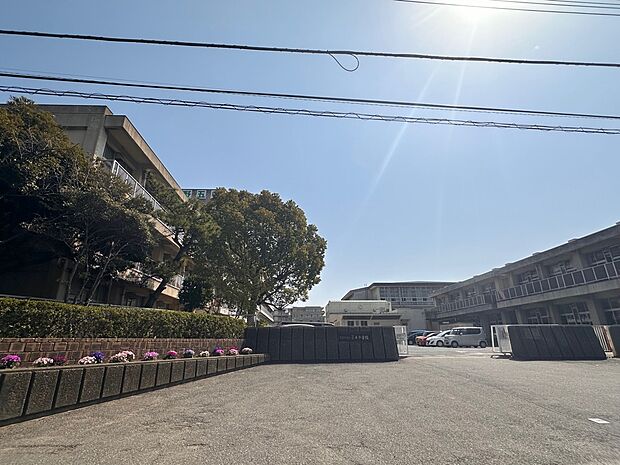 習志野市立第五中学校まで徒歩12分 津田沼駅周辺なので交通量は多いですが、周辺は歩道があり、正門前はガードレールもついています。