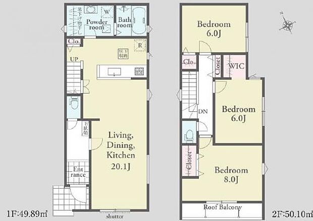 2号棟 家族の集まりやすいリビング階段採用。洗濯してすぐ干せる室内物干し付き。