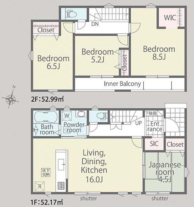 WICやSICなど収納豊富な4LDK。全室南向きの明るい住まいです。