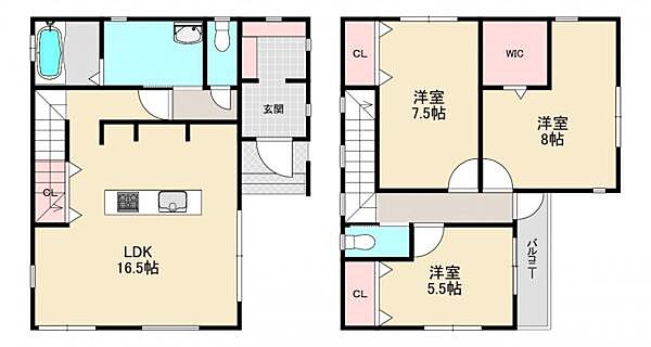 ＜4号棟 参考プラン＞建物価格2100万円、土地面積115.80？(35.02坪)、建物面積100.19？(30.30坪)