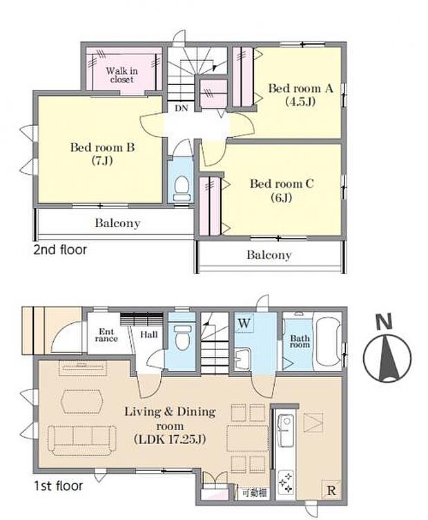 広々WIC付き3LDK。リビングにも収納や可動棚があり、実用性、インテリア性にも優れています。