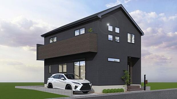 かっこいい黒の外観が落ち着いた印象です。※画像はイメージパースです