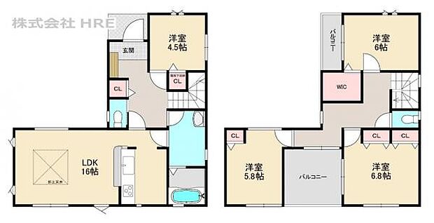 来客時にも子育てにも適した1階独立洋室のある4LDK。