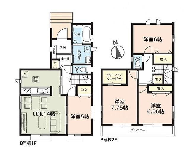LDKに続く洋室があり、使い方によって扉を開け閉めできて便利です。