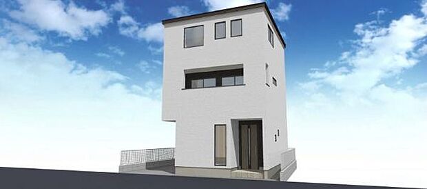 都市型でスタイリッシュな3階建て住宅です。完成は6月頃の予定です。