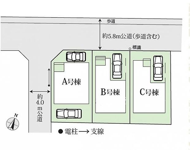 全棟綺麗な区画です。A号棟は角地で開放的です。