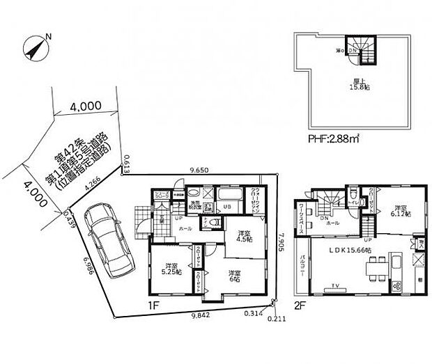 2階リビングで、家族との共有空間を広く使える間取りです。