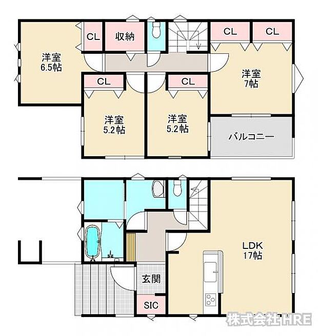 2号棟 洗面所と脱衣所が分かれており、朝の身支度や家事の際に便利です。