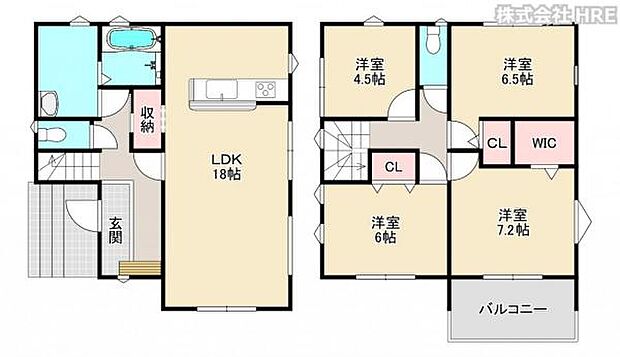 1号棟 玄関から収納を通ってキッチンまで行ける、家事のしやすい間取り。