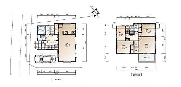 建物参考プランです。部屋数も十分に作れ、思い思いの間取りで建てることができます。