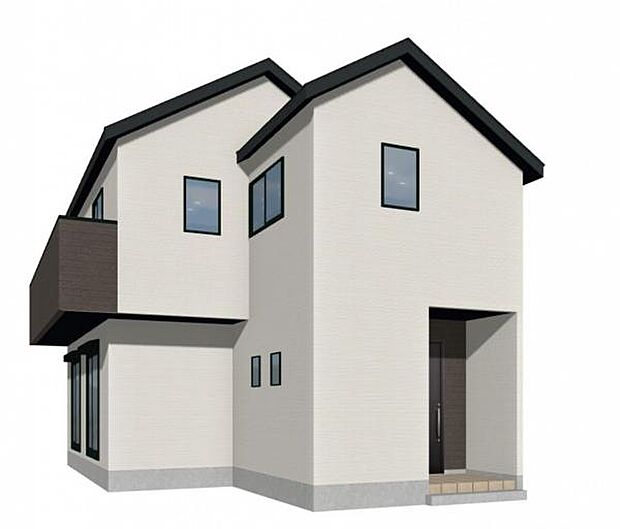 2号棟完成予想図です。閑静な住宅街にもよく馴染む外観です。