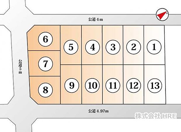全13棟の敷地です。現在の空区画等はお問い合わせください。