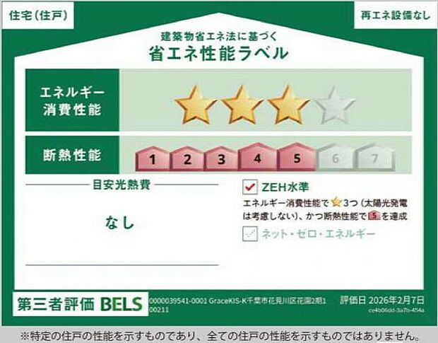 エネルギー消費性能3を達成。断熱性能5を達成。