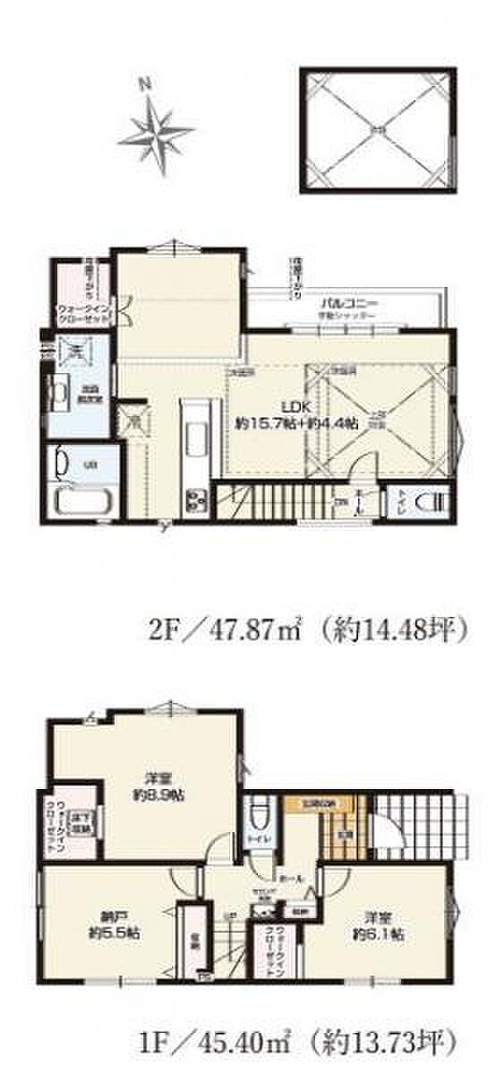 3号棟 1階と2階で合わせて3つのWICがついており、収納豊富です。
