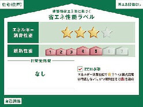 エネルギー消費性能3、断熱性能5取得。ZEH水準仕様です。