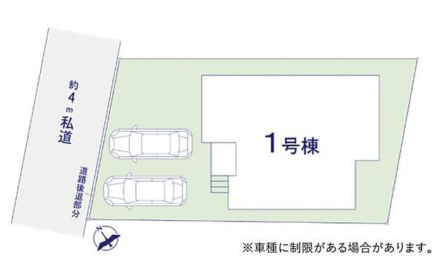 車種により2台並列で駐車可能です。