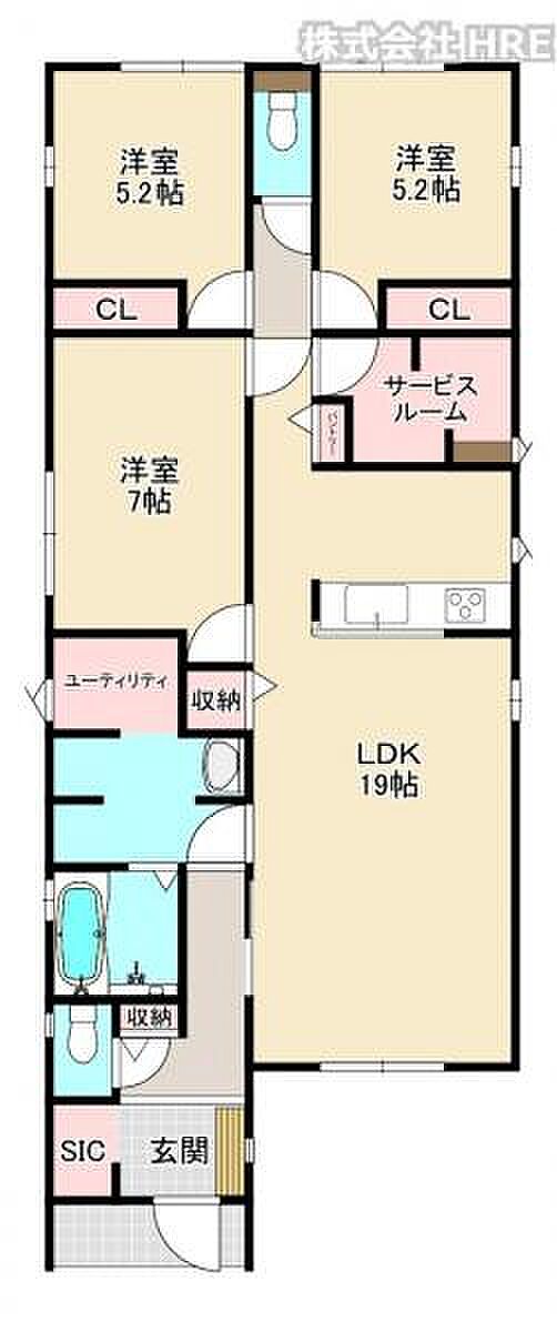 2区画の参考プランです。建物価格は1、760万円（税込）