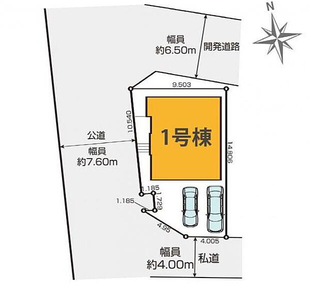 道路に囲まれており、開放的で見通しの良い立地です。南側も開けており、陽当たりの良さも期待できます。