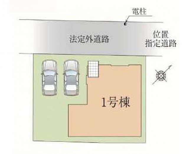 駐車スペースは2台。お庭のスペースもあり、欲しいを叶える敷地が魅力です。