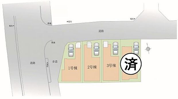 前面道路は6.2~6.5mと広々。駐車もしやすくなっています。