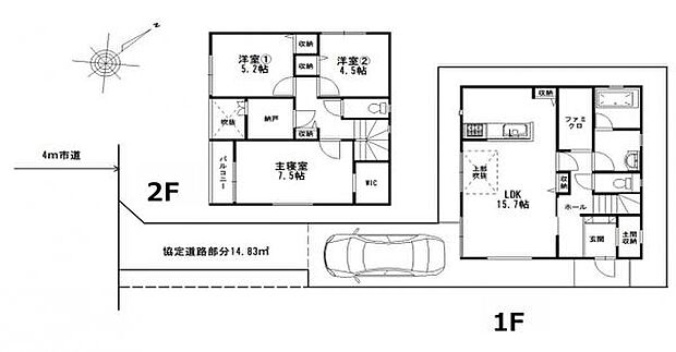 土間収納、ファミクロ、WIC、納戸など、収納豊富な3SLDKです。