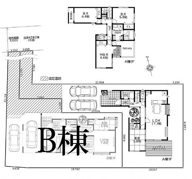 A号棟 リビング横にほっと落ち着ける和室つき。お子様のお昼寝スペースなど多目的に使えます。