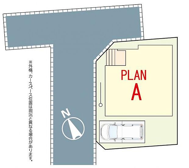 角地の為解放感もあります。居住者しか使用しない道路で駐車も安心です。