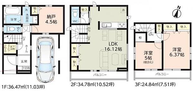 家族内でもプライバシー守るホール付き2階トイレ。2SLDKは3LDKとしても利用可能。