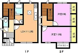 ブランエールB 2LDKの間取図画像