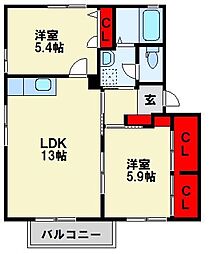 ヴィラ・サンロイヤル E棟 2階