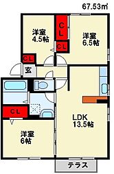 ラパン学研台 B棟 1階
