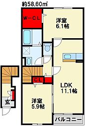 ティーダ水巻 B棟 2階/205