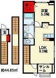 グリーンコート 1LDKの間取図画像